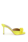 Aquazzura 85mm Chain Of Love Satin Mules In Yellow