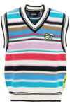 Barrow Logo Wool Blend Tricot Knitted Vest In White