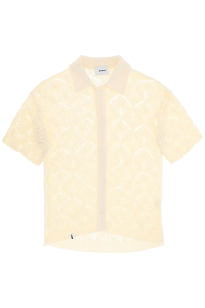 Bonsai Crochet Short Sleeve Shirt In White
