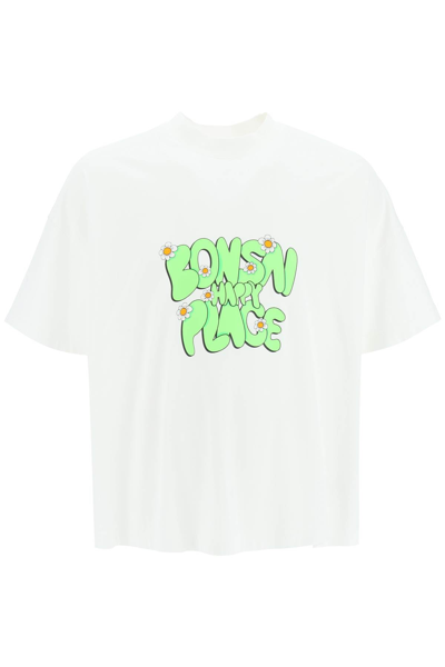 Bonsai Happy Place Cotton Jersey T-shirt In White