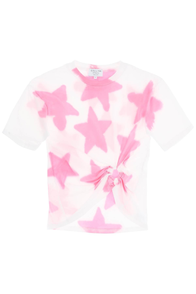 Collina Strada Tie-dye Star T-shirt With O-ring Detail In Multicolor