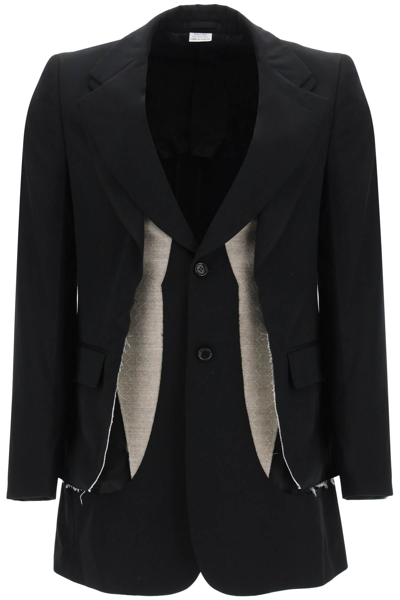 Comme Des Garçons Homme Deux Comme Des Garcons Homme Plus Layered Cut-out Jacket In Black