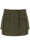 Dion Lee Nylon Twill Cargo Bomber Mini Skirt In Khaki