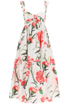 Dolce & Gabbana Carnation Print Stretched Bustier Top In Multicolor