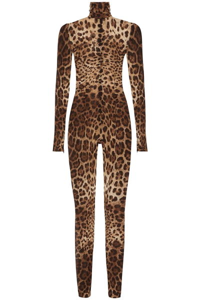 Dolce & Gabbana Strampler Mit Leoparden-print In Multi-colored