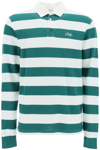 Drôle De Monsieur Stripe-print Long-sleeved Polo Shirt In Multicolor
