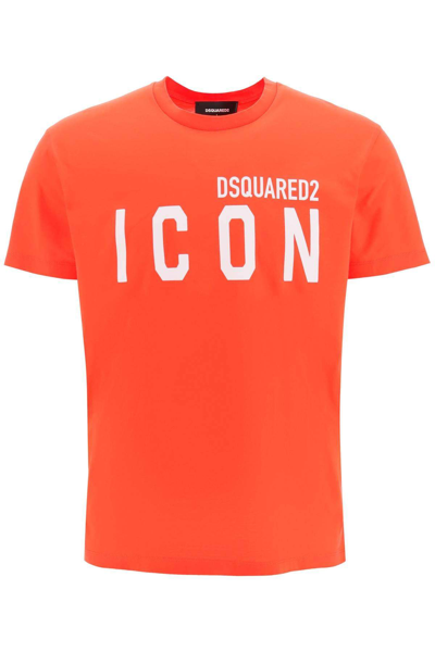 Dsquared2 Icon Logo-print T-shirt In Orange