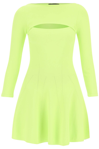 Dsquared2 Cut-out A-line Dress In Yellow