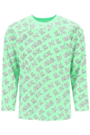 Erl 'waffle' Long Sleeved T-shirt With All-over Print In Multicolor
