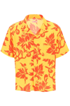 Erl Floral Patterned Short Sleeve Unisex Shirt With Breast Pocke In Multicolor