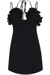 Giuseppe Di Morabito Seashell Cady Envers Satin Mini Dress In Black
