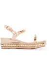 CHRISTIAN LOUBOUTIN Cataclou 60 embellished patent-leather wedge espadrille sandals