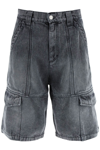 Isabel Marant Timy Bermuda Shorts Multiple Pockets In Grey