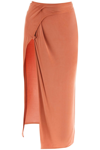 Jacquemus Espelho Twisted Stretch-jersey Midi Skirt In Multicolor