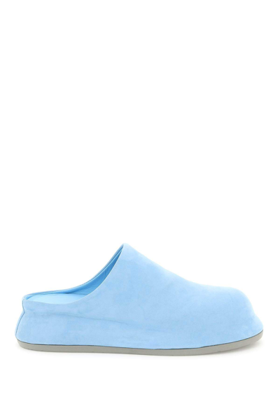 Jacquemus Bricciola Suede Mules In 蓝色