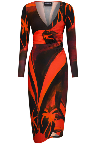 Louisa Ballou Summer Solstice Wrap-effect Printed Stretch-jersey Midi Dress In Multicolor