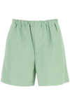 Loulou Studio Linen Pull-on Shorts In Green