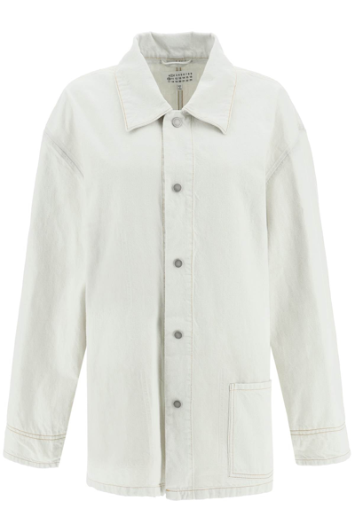 Maison Margiela Cotton Denim Oversize Jacket In Grey