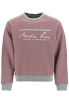 Martine Rose Striped Crewneck Sweatshirt Featuring Logo Print In Multi-colored