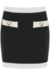 Moschino Couture Heart Buttons Crepe Miniskirt In Multicolor