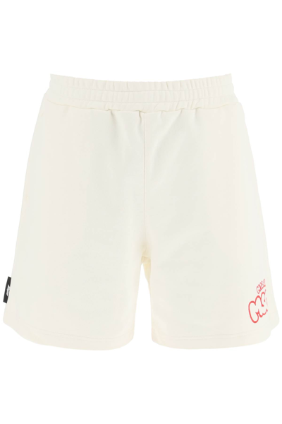 Msgm Logo-embroidered Track Shorts In White
