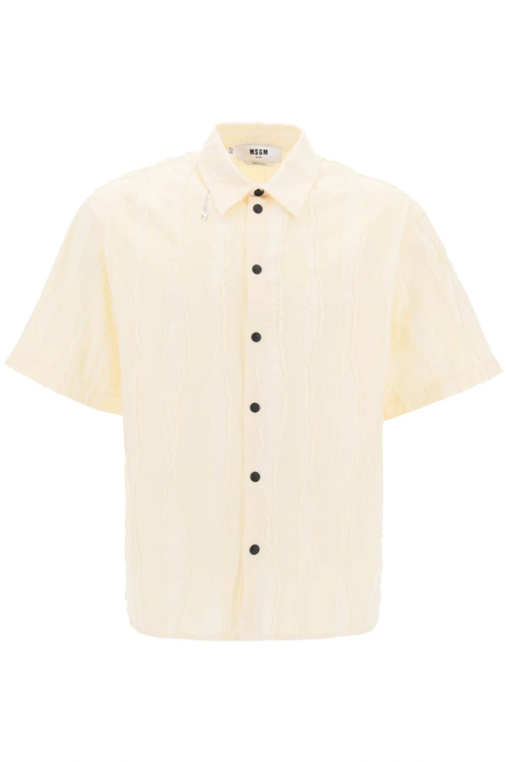 Msgm Textured-finish Cotton Shirt In White | ModeSens