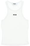 Msgm Embroidered-logo Tank Top In White