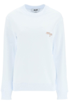 Msgm Multicolored Logo Embroidery Sweatshirt In Black