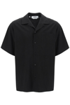 Msgm Viscose Blend Short Sleeve Shirt In Black