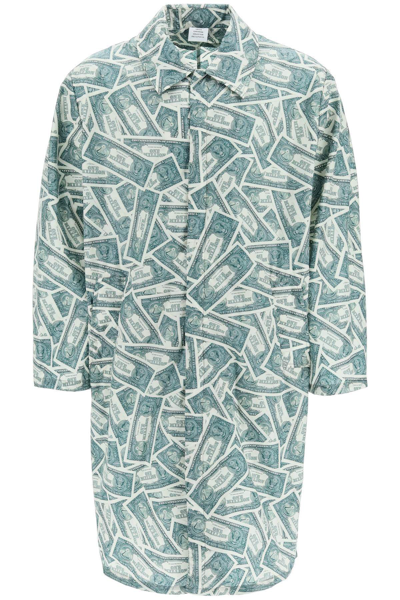 Vetements Money-print Oversized Raincoat In White