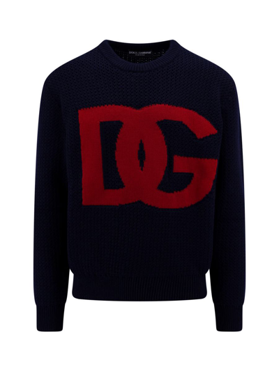 Dolce & Gabbana Wool Sweater In Navy