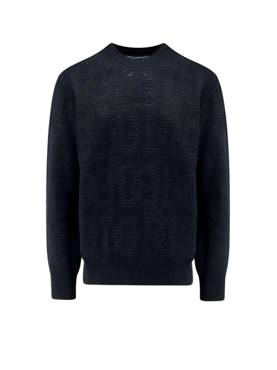 Dolce & Gabbana Virgin Wool Sweater With Dg Motif In Black