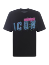 Dsquared2 Icon Cotton Easy Crew-neck T-shirt With Print In Black