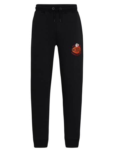 Hugo Boss Boss X Nfl Cotton-blend Tracksuit Bottoms With Collaborative Branding In Chiefs