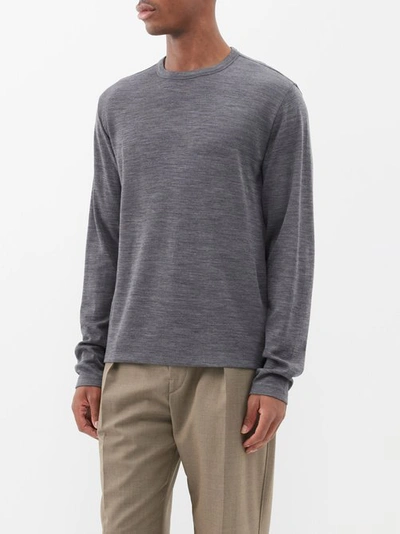 Officine Generale Nina Mélange Cashmere Sweater In Gray