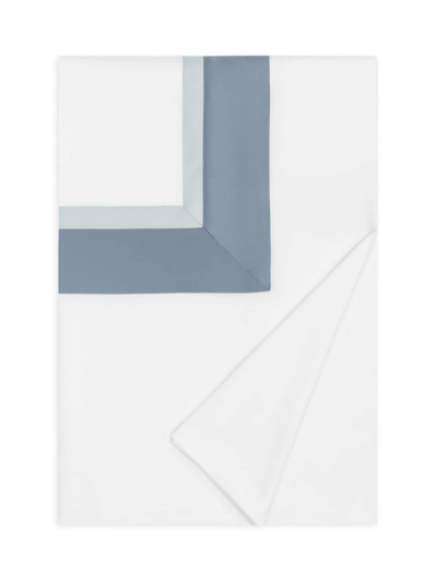 Home Treasures Borders Sateen Duvet Cover In White Blue