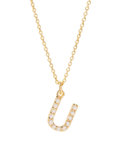 Brook & York Women's Blaire 14k-yellow-gold Vermeil & 0.3-0.11 Tcw Diamond Initial Pendant Necklace In Initial U