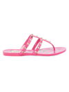 Valentino Garavani Women's Rockstud Pvc Summer Sandals In Pink Multi