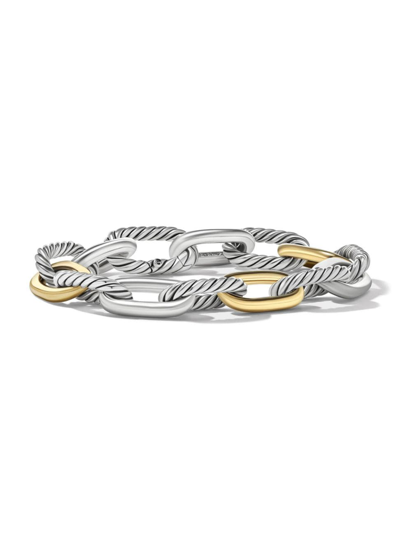 David Yurman Dy Madison Chain Bracelet In Silver With 18k Gold, 11mm