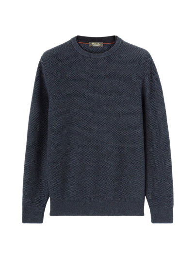 Loro Piana Crewneck Cashmere Sweater In Navy