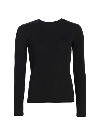 L'agence Crewneck Long Sleeve T-shirt In Black