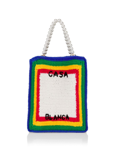 Casablanca Cotton Mini Crochet Bag In Multicolour