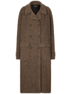Dolce & Gabbana Brown Wool Blend Coat In Melange Bianchi-beig