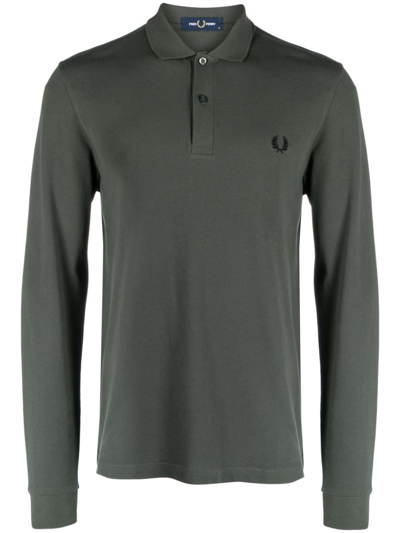 Fred Perry Fp Long Sleeve Plain Shirt Clothing In Field Green 638