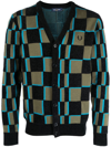FRED PERRY FP GLITCH CHEQUERBOARD CARDIGAN,K6512