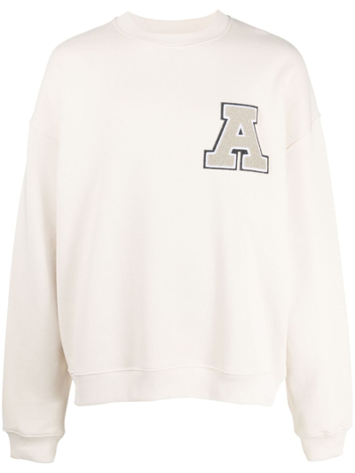 Axel Arigato Logo-patch Organic-cotton Sweatshirt In Beige