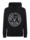 Versace Jeans Couture Logo-print Crew-neck Sweatshirt In Nero