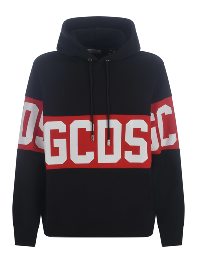 Gcds Hooded Sweatshirt  Banda Logo In Cotton In Black