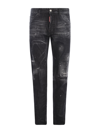 Dsquared2 Cool Gut Black Jeans With Belt Loops And Faded Effect In Denim Man In Denim Nero