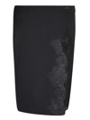 Dsquared2 Lace-detail Virgin Wool Skirt In Black